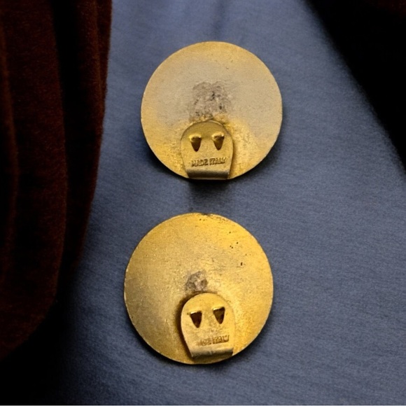 Vintage Italian Fabergè Style Rhinestone Shoe Dress Clips Gold Tone Enamel - Picture 2 of 2